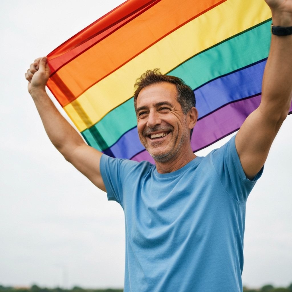 Person with rainbow
